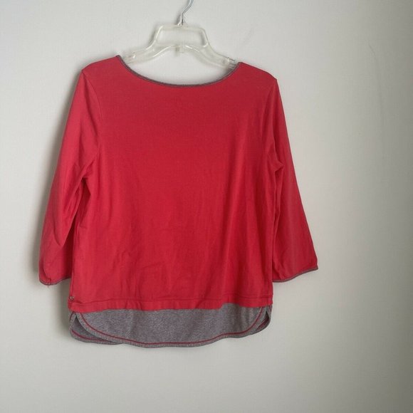 Neon Buddha Red Gray 3/4 Sleeve Top - Picture 4 of 5